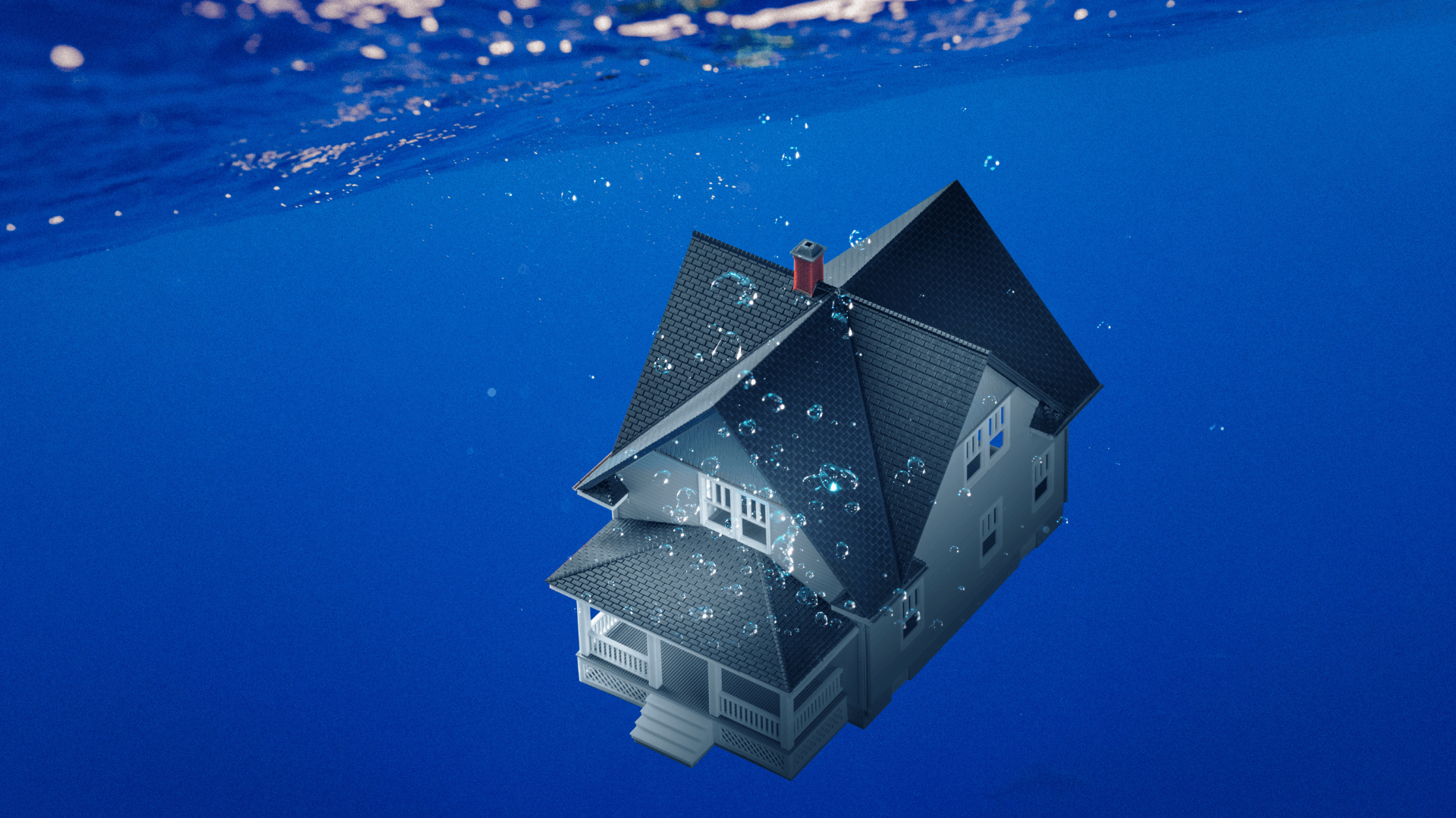 Ein Unterwasserhaus inmitten eines Korallenriffs, umgeben von bunten Fischen, repräsentiert die faszinierende Welt der Unterwasserimmobilien und ihrer einzigartigen Architektur.