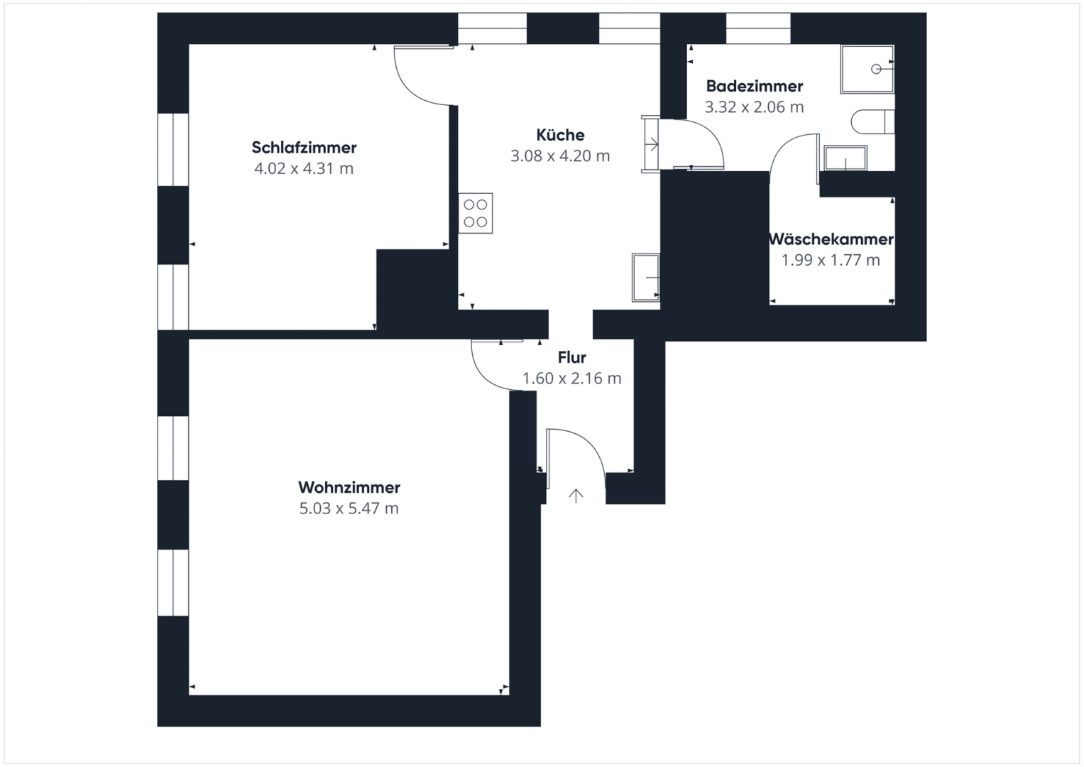 Grundriss Wohnung 1