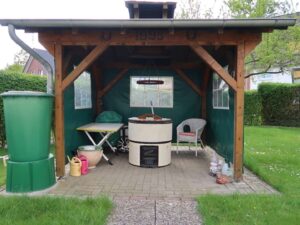 Grillecke im Waschzuber