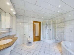 Tageslichtbadezimmer mit Dusche und Badewanne (unten)