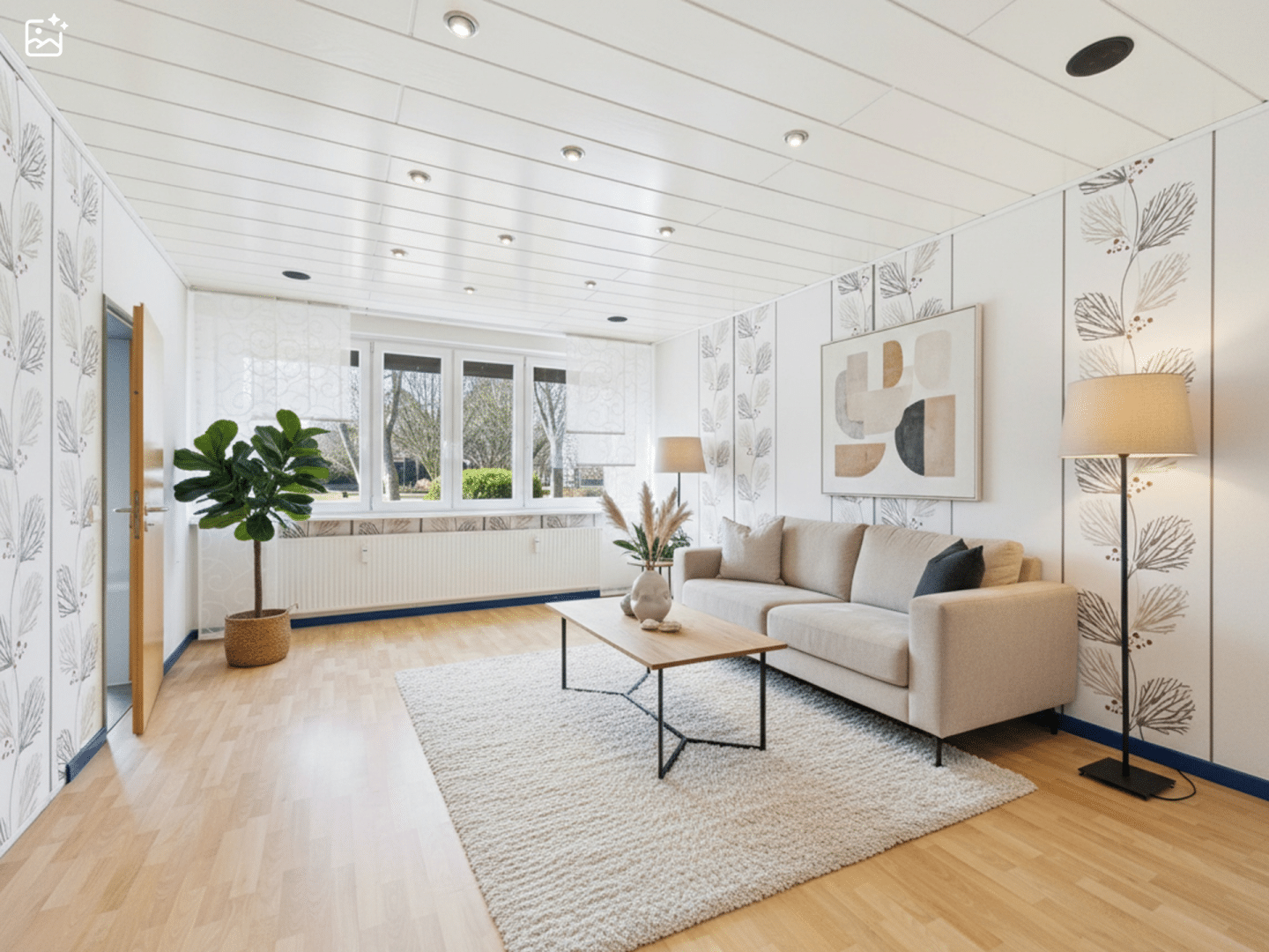 Wohnzimmer mit KI Staging