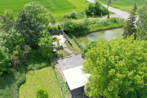 Luftbild Carport, Pool